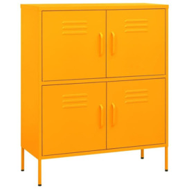 Storage Cabinet Mustard Yellow 80x35x101.5 cm Steel - thumbnail 2