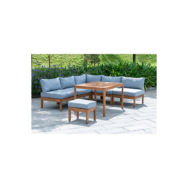 Cali - Wooden Garden Lounge Set with Stool - 6 Seats