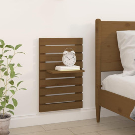 Wall-mounted Bedside Shelves 2 pcs Honey Brown Solid Wood Pine - thumbnail 3