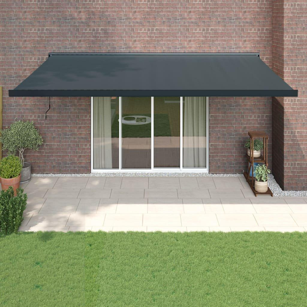 Retractable Awning Anthracite 5x3 m Fabric and Aluminium - image 1