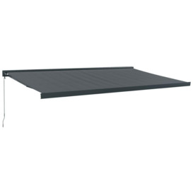 Retractable Awning Anthracite 5x3 m Fabric and Aluminium - thumbnail 2
