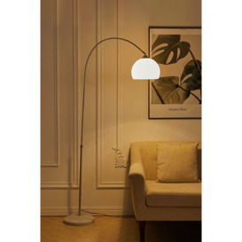 Modern Arched Floor Lamp with Marble Base Adjustable Height 130-180CM