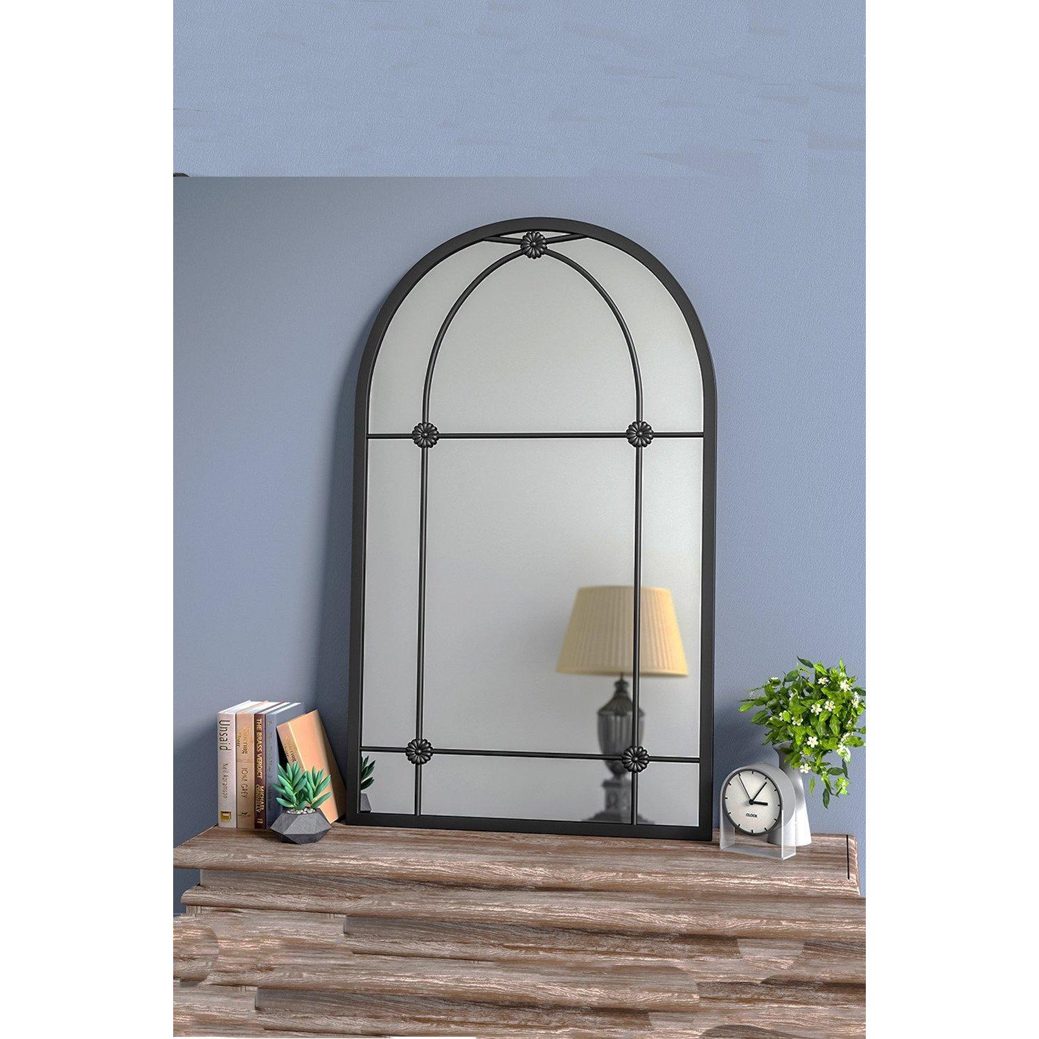 Metal Arched Window Mirror - image 1