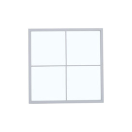 60cm W Square 4 Pane Window Mirror with White Metal Frame - thumbnail 2