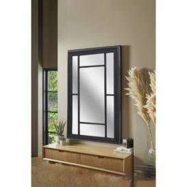 Black Rectangular Decorative Window Mirror - thumbnail 1