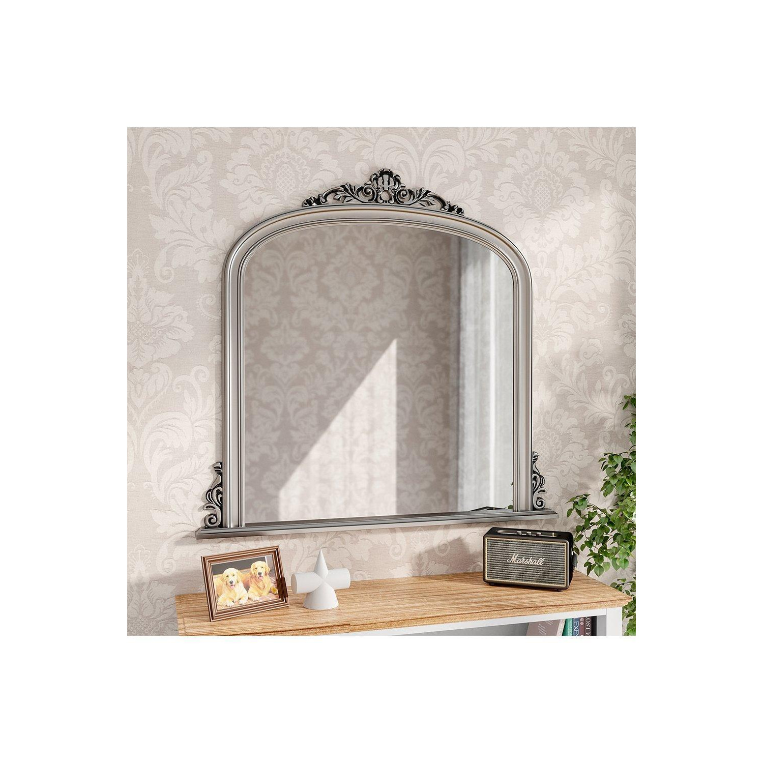 Silver Glass Wall Mirror - image 1