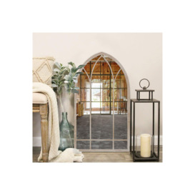 Arched Garden Decorative Window Mirror with Metal Frame - thumbnail 3