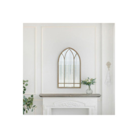Arched Garden Decorative Window Mirror with Metal Frame - thumbnail 1