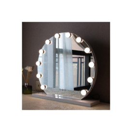 Hollywood Vanity Mirror with 12 Bulbs,Bathroom Bedroom Dormitory Round Makeup Mirror 50*45CM