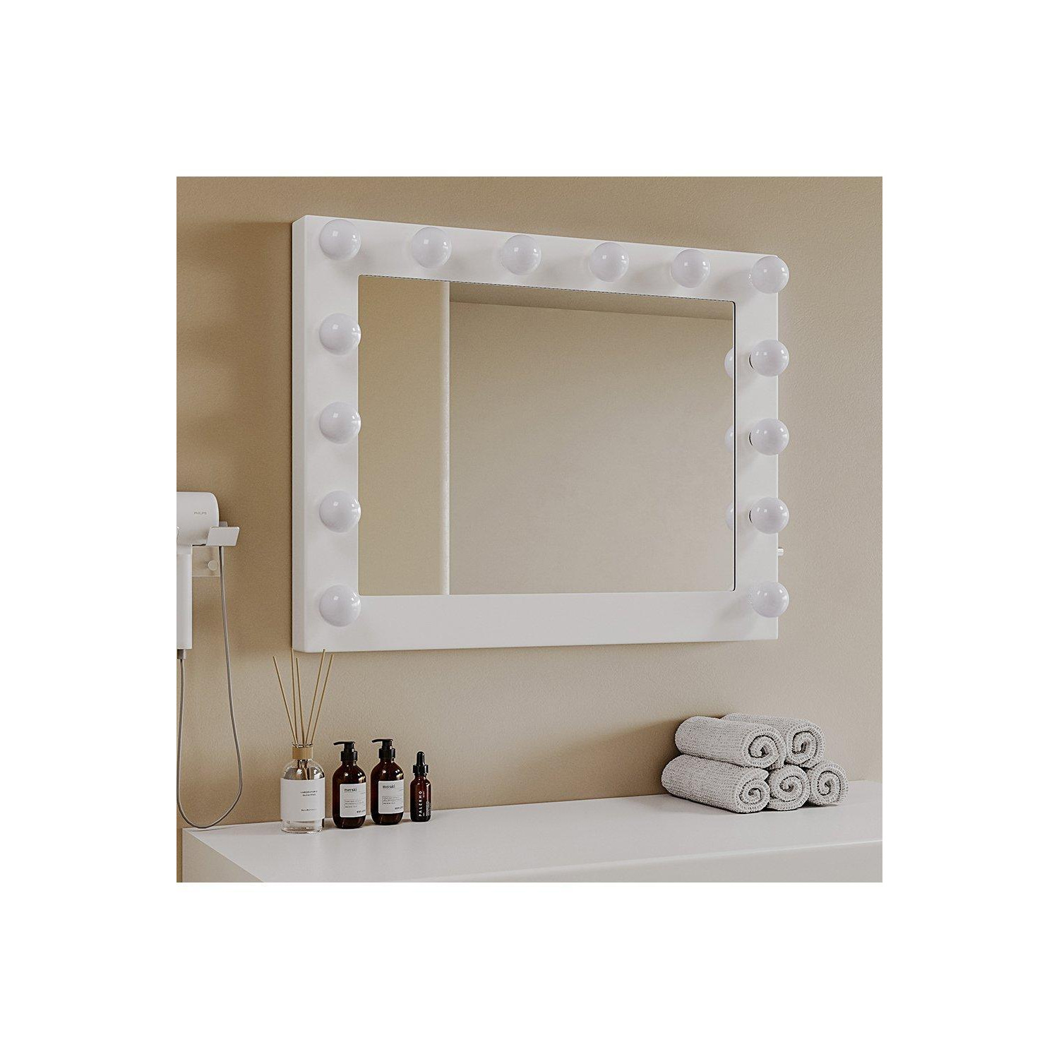 Touch Screen Hollywood Makeup Mirror Three-color Light ,Tabletop or Wall Mounted - image 1