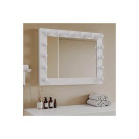 Large luxury Hollywood Vanity  Bathroom Mirror with Lights,3 Lighting Modes,Touch Screen Control ,Tabletop Or Wall Mirror,80* 65cm