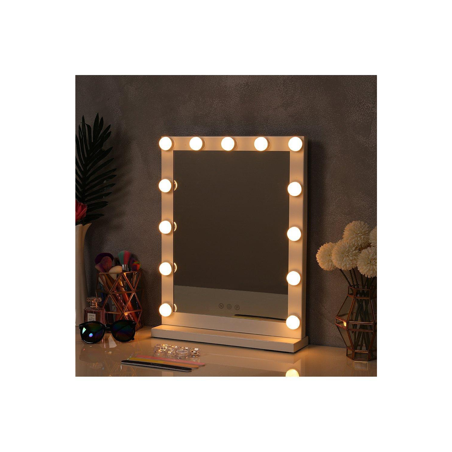 Touch Control Design 3 Color Lighted  Hollywood Vanity Makeup Mirror - image 1