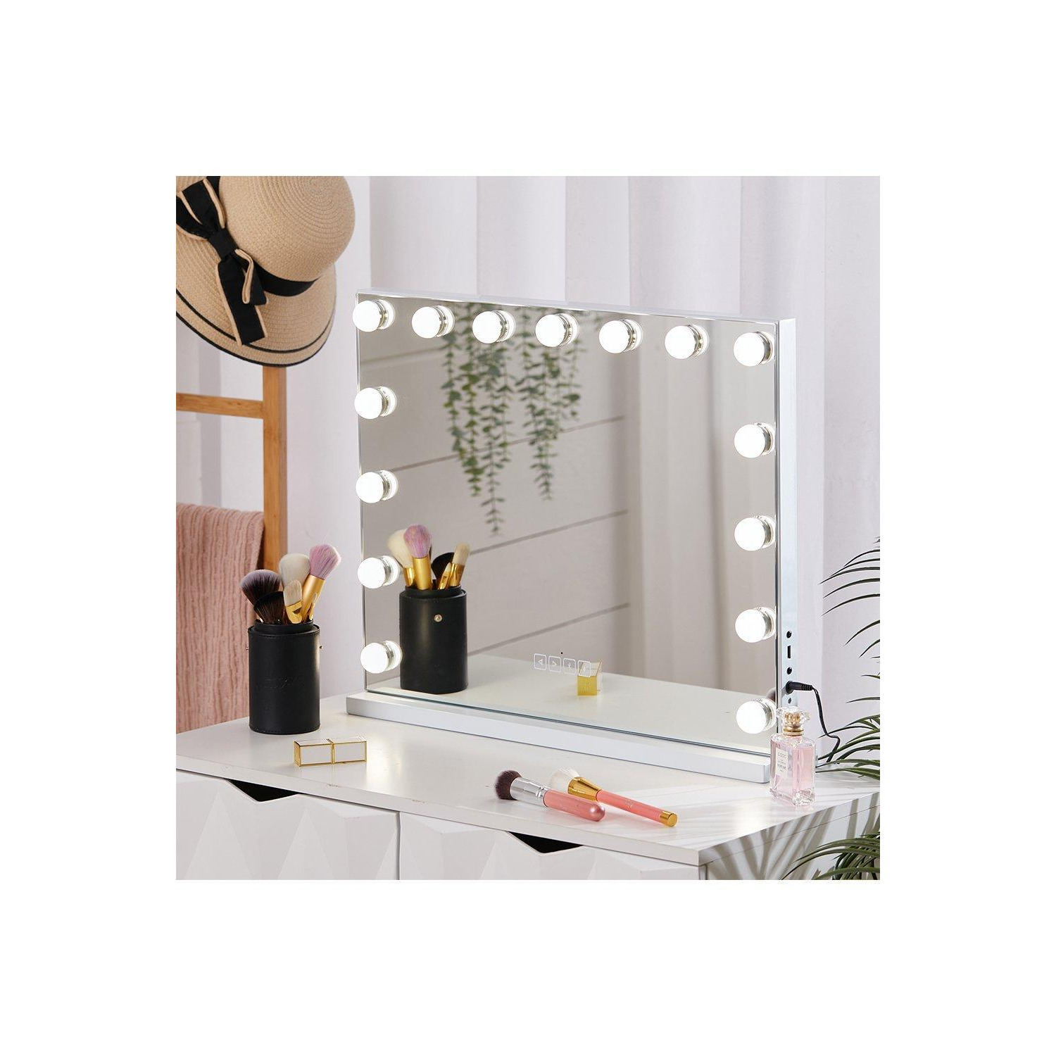 Touch Control Hollywood Vanity Mirror with USB Charging Port - image 1