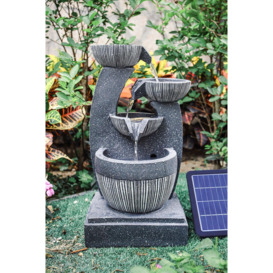 Solar Powered Resin Log Water Fountain