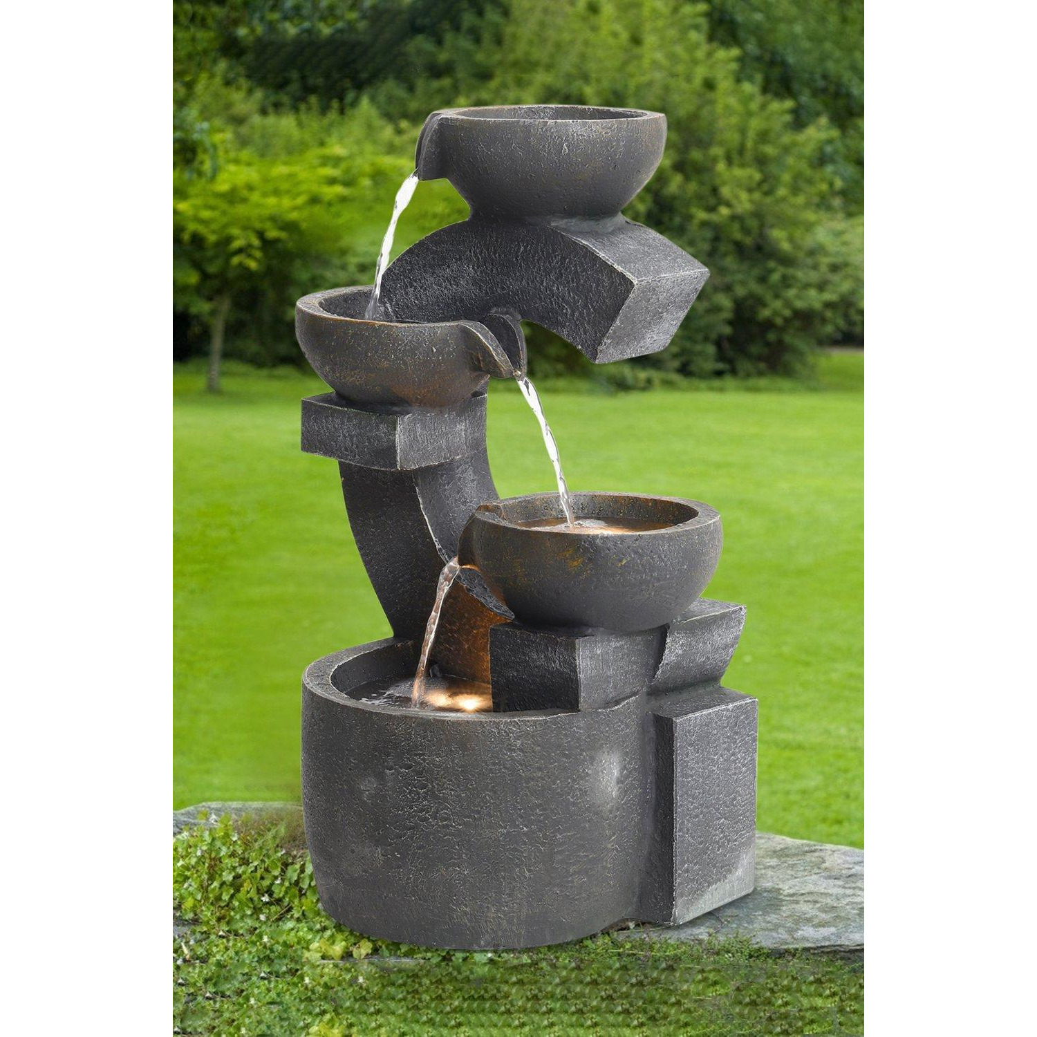Cascading C Shaped Water Feature Garden Fountain - image 1