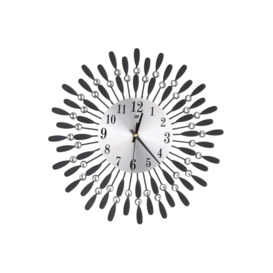 37.5cm Dia Drop-Shape Arabic Numeral  Metal Wall Clock with Crystal - thumbnail 2