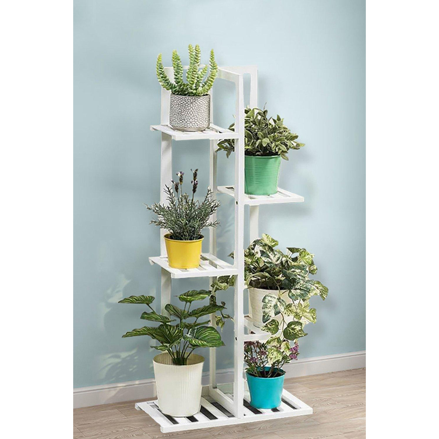 5 Tier Rustic Wooden Multi Tiered Watkin Plant Stand - image 1