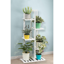 Rustic Wooden Multi-Tiered Potted Plant Stand