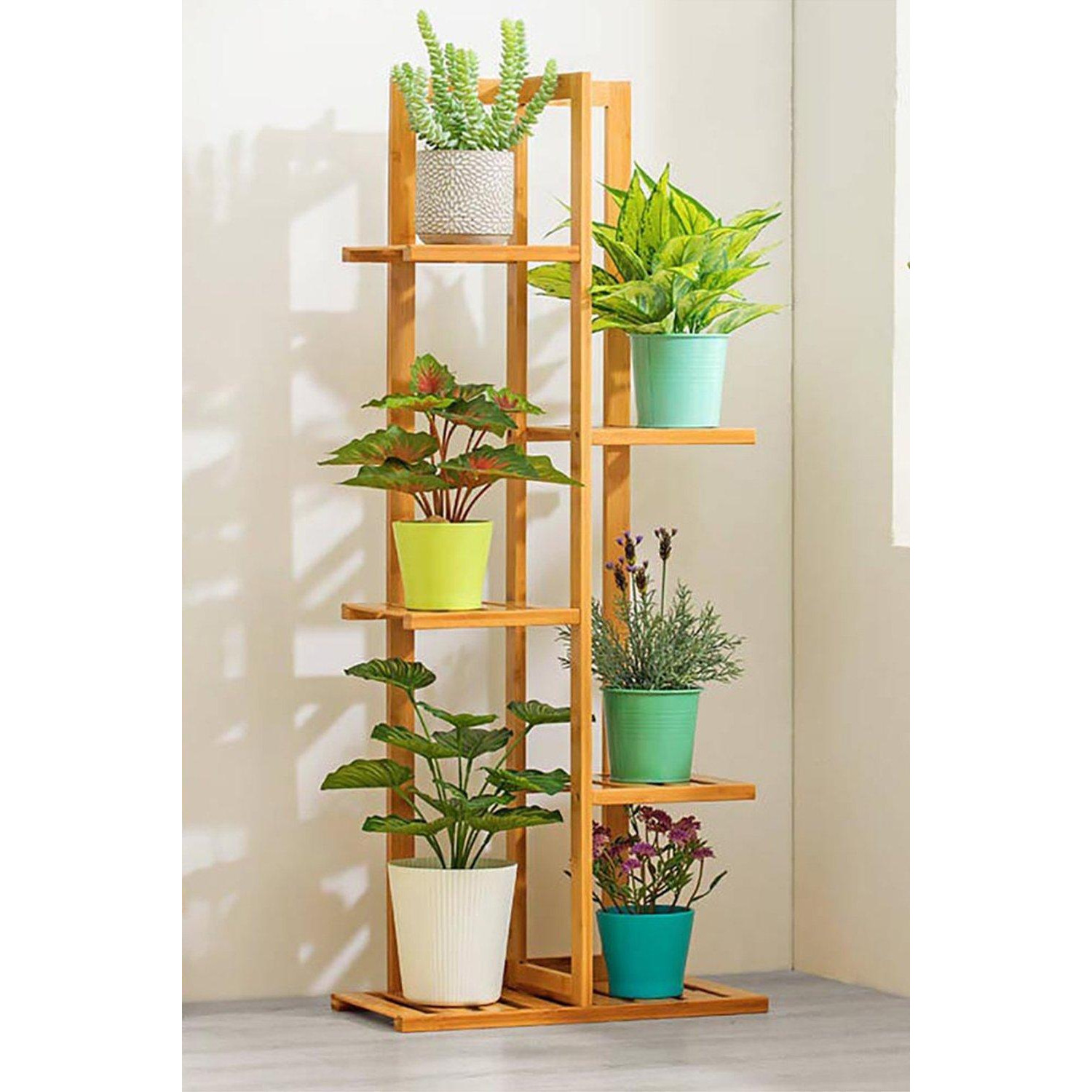 5 Tier Rustic Wooden Multi TieredWatkin Plant Stand - image 1