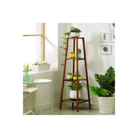 Tiered Indoor Plant Stand Solid Wood Display Shelf Vintage