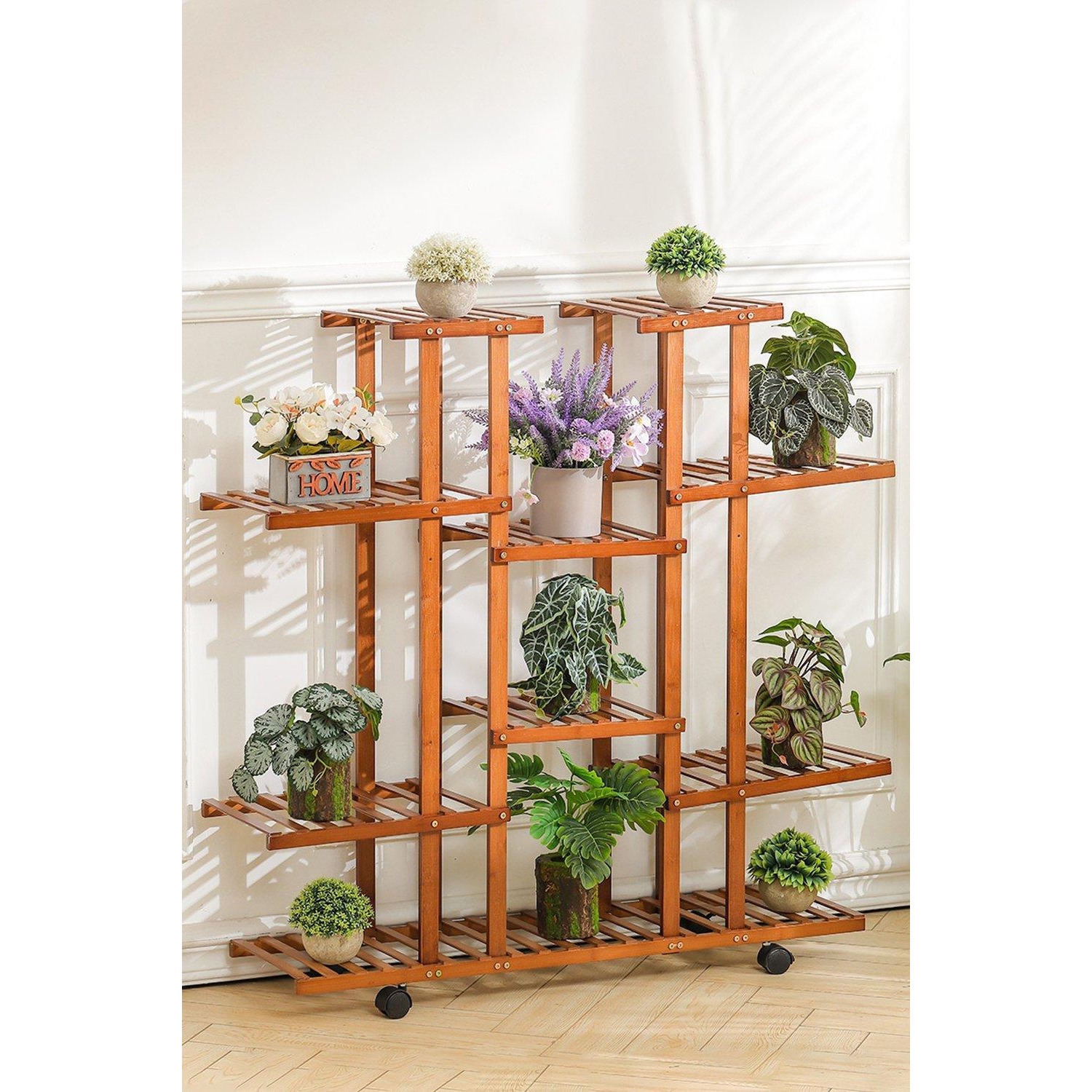 9 Tier Multi Tier Bamboo Flower Plant Stand