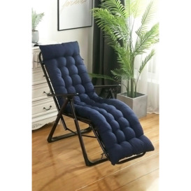160cm W x 50cm D  Dark Blue Garden Lounger Seat Cushion - thumbnail 2