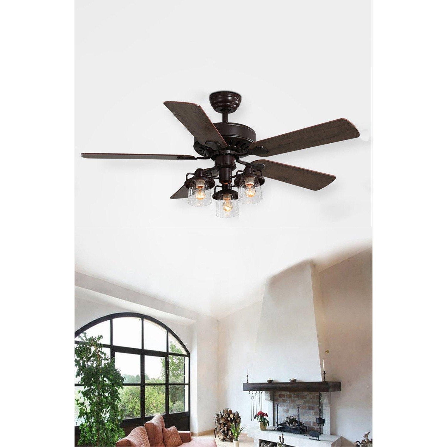 5 Blade Pull Chain Ceiling Fan Light - image 1