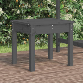 Garden Bench Grey 50x44x45 cm Solid Wood Pine - thumbnail 1
