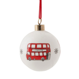 Simply London Bus Fine Bone China Bauble