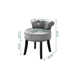Ice Velvet Upholstery Make Up Chair Dressing Footstool - thumbnail 3