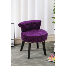 Luxury Ice Velvet Dark Purple Upholstery Dressing Stool
