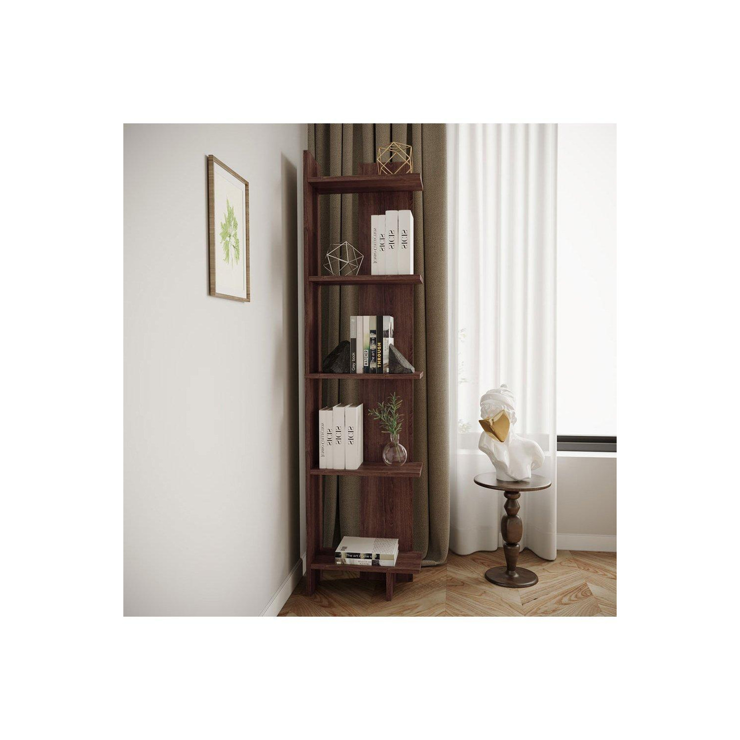 5 Tier Regin Wood Corner Bookcase - image 1