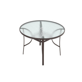 Tempered Glass Steel Garden Dining Table