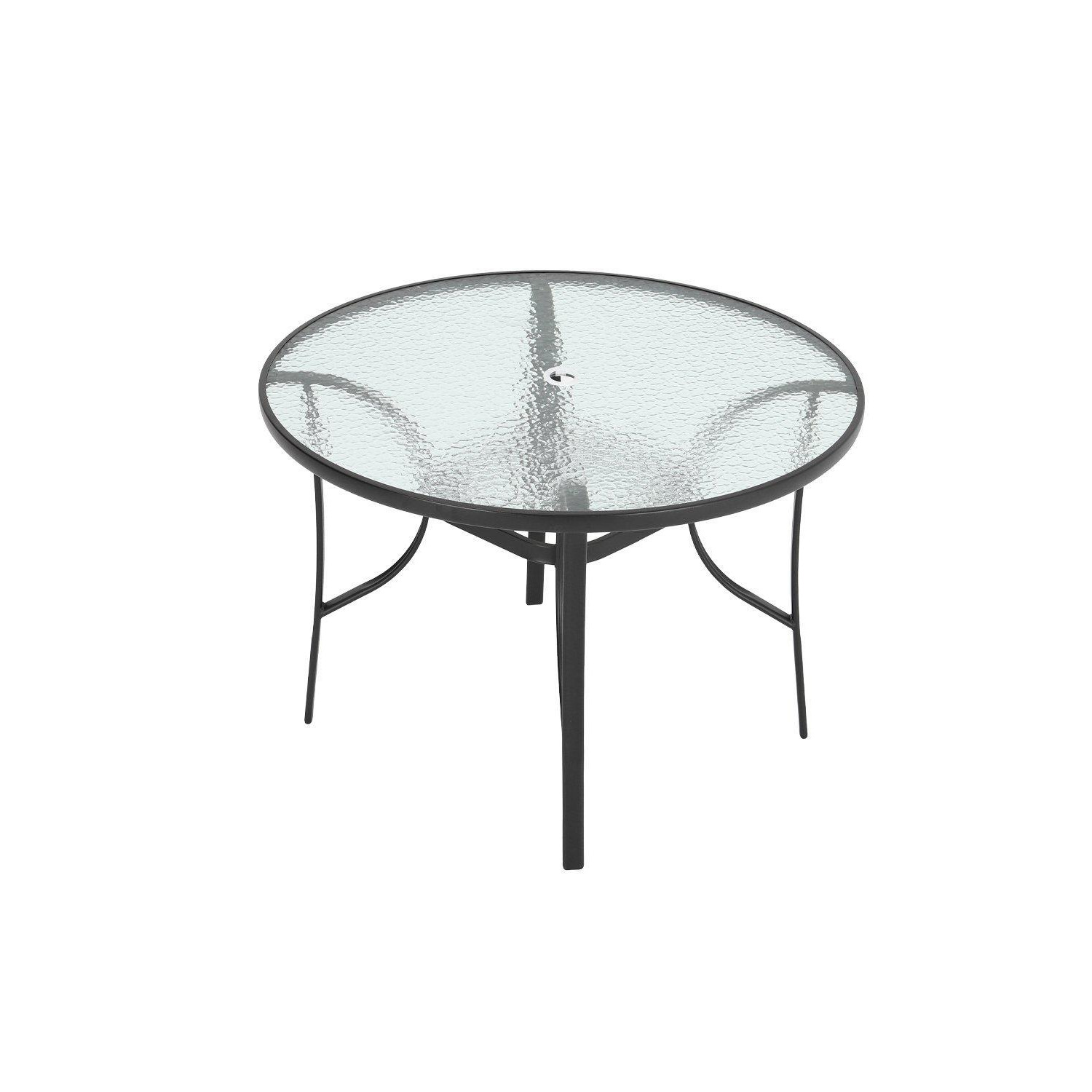 Tempered Glass Steel Round Garden Dining Table - image 1