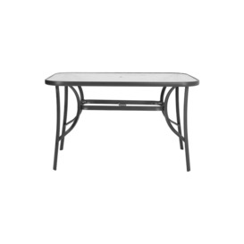 Tempered Glass Steel Garden Dining Table