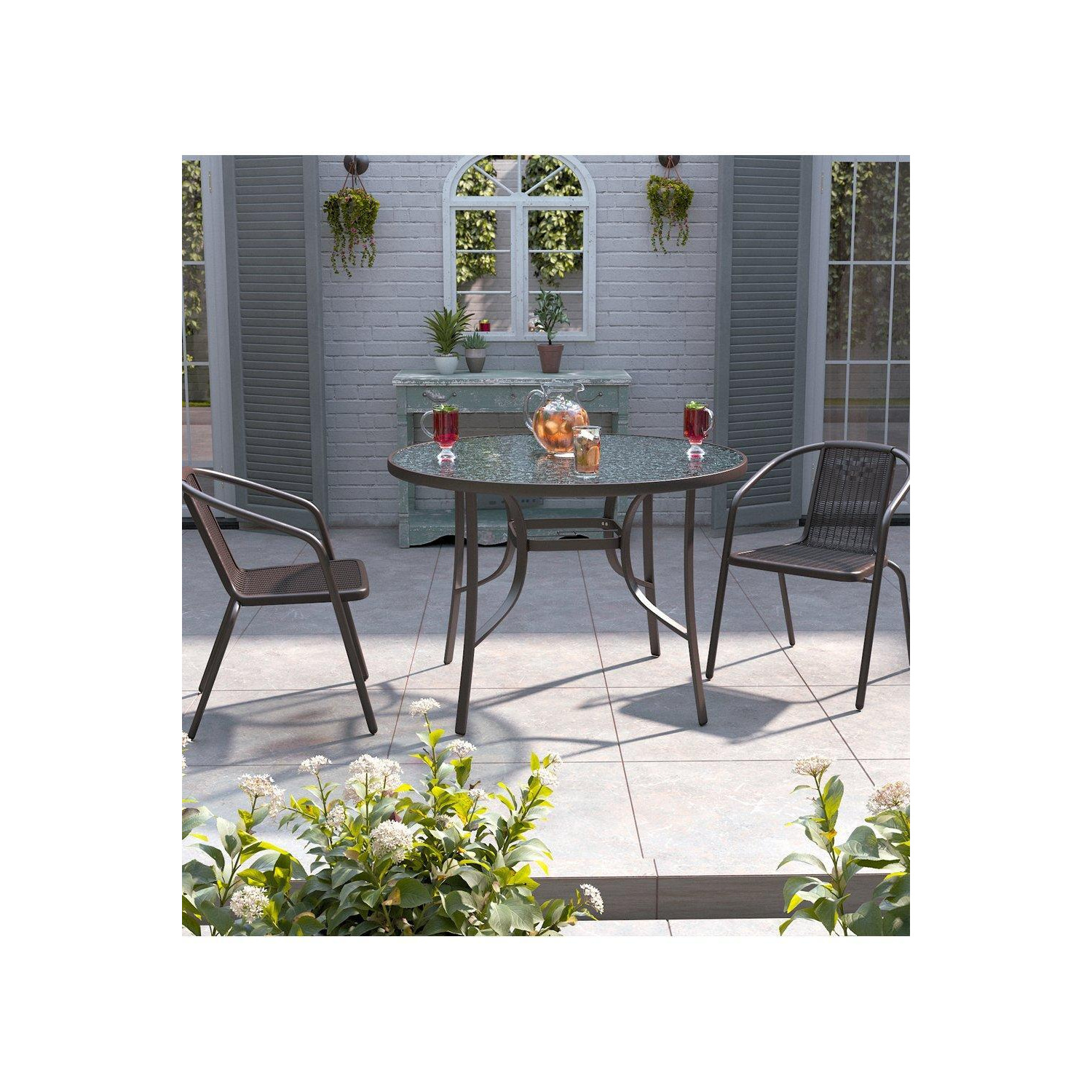 Round 2 - Person 105Cm Long Dining Bistro Set - image 1