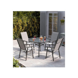 4 Seater Dining Set with Parasol Hole