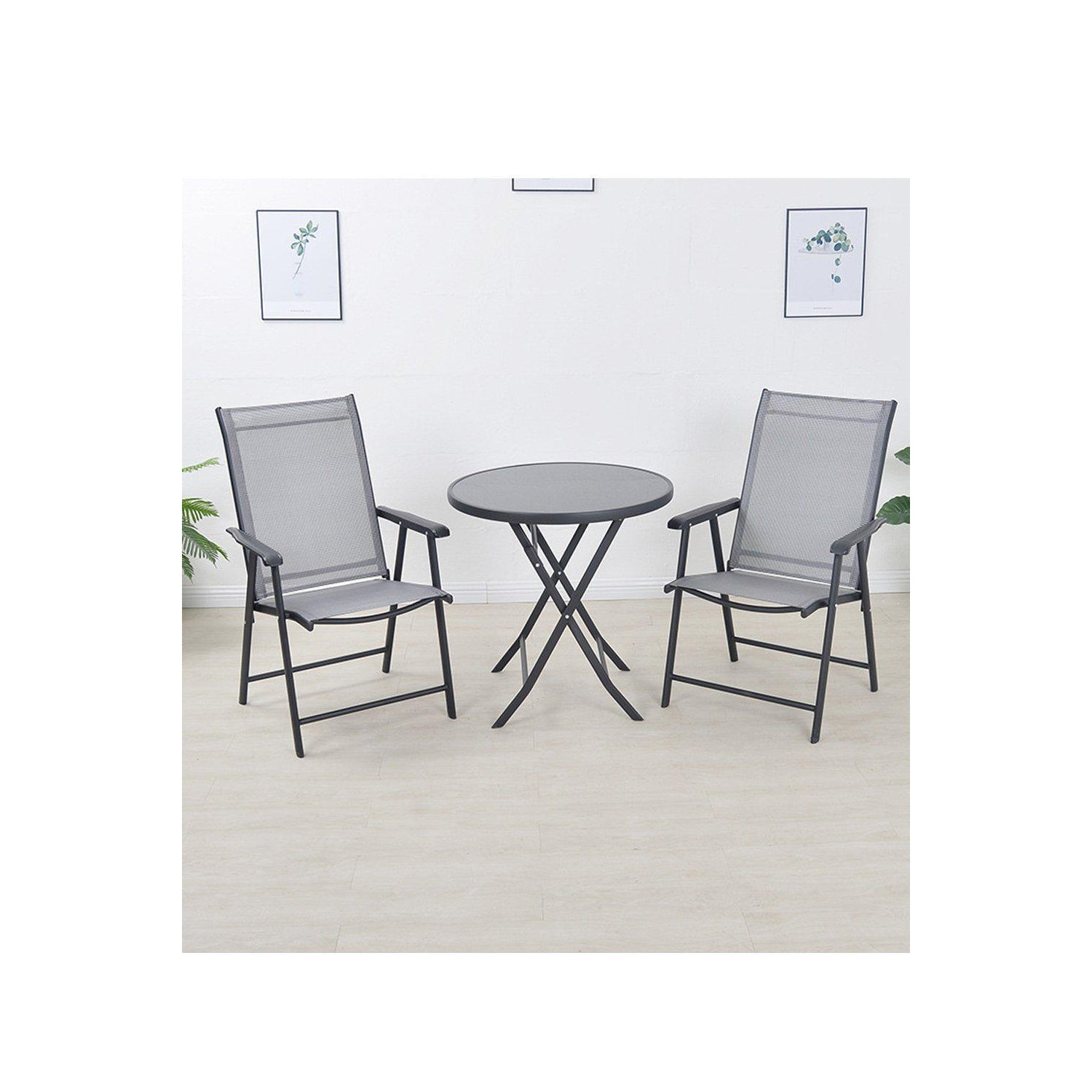 2-Seater Garden Round Dining Bistro Table Set - image 1