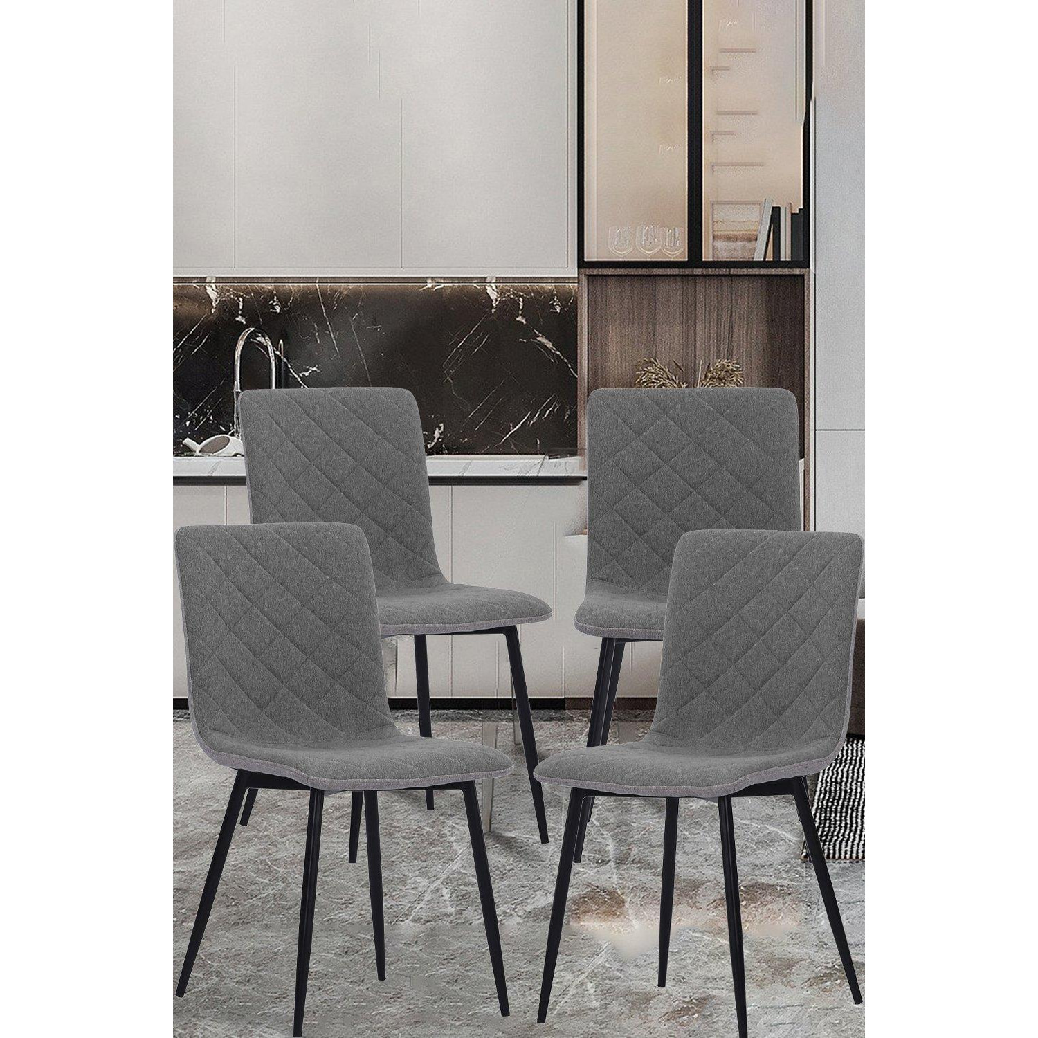 4Pcs Modern Urban Style Armless Dining Chairs - image 1