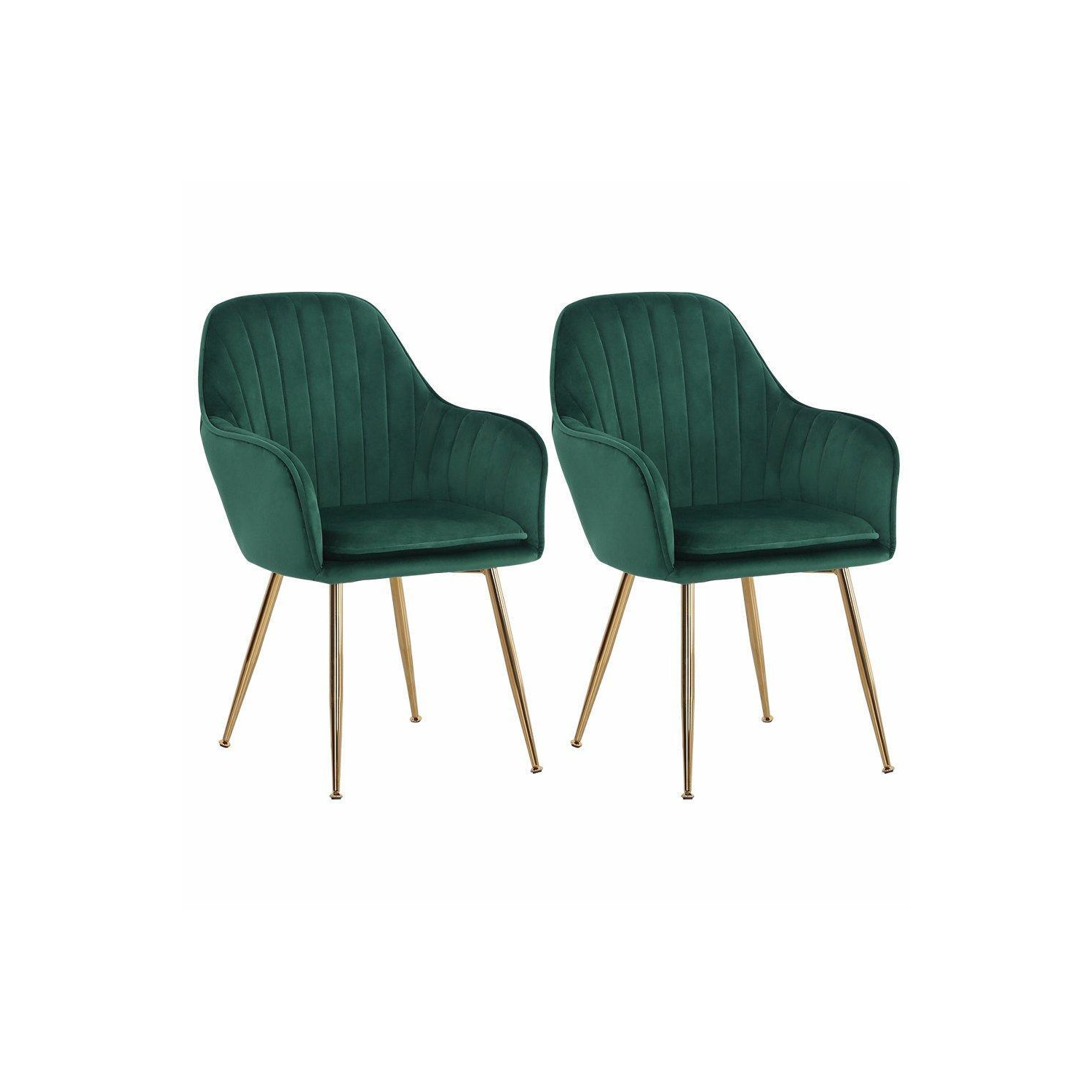 2Pcs Modern Velvet Upholstered Dining Chairs - image 1