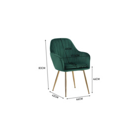 2Pcs Modern Velvet Upholstered Dining Chairs - thumbnail 2