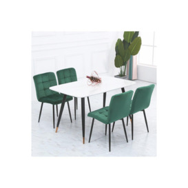 4Pcs Modern Frosted Velvet Dining Chairs - thumbnail 3