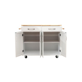 106cm W x 93cm H White Kitchen Catering Trolley with 2-Tier Cabinet x 2 , 2 Drawers - thumbnail 3