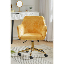 Velvet Upholstered Home Office Swivel Chair
