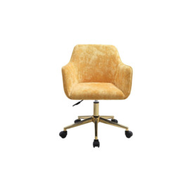 Velvet Upholstered Home Office Swivel Chair - thumbnail 3