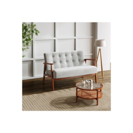 Solid Wooden Frame Upholstered Tufted Sofa
