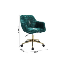 Velvet Upholstered Home Office Swivel Chair - thumbnail 2