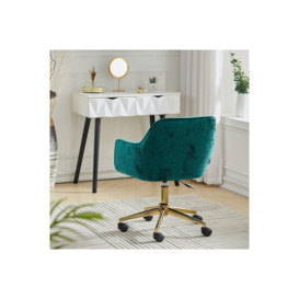 Velvet Upholstered Home Office Swivel Chair - thumbnail 3