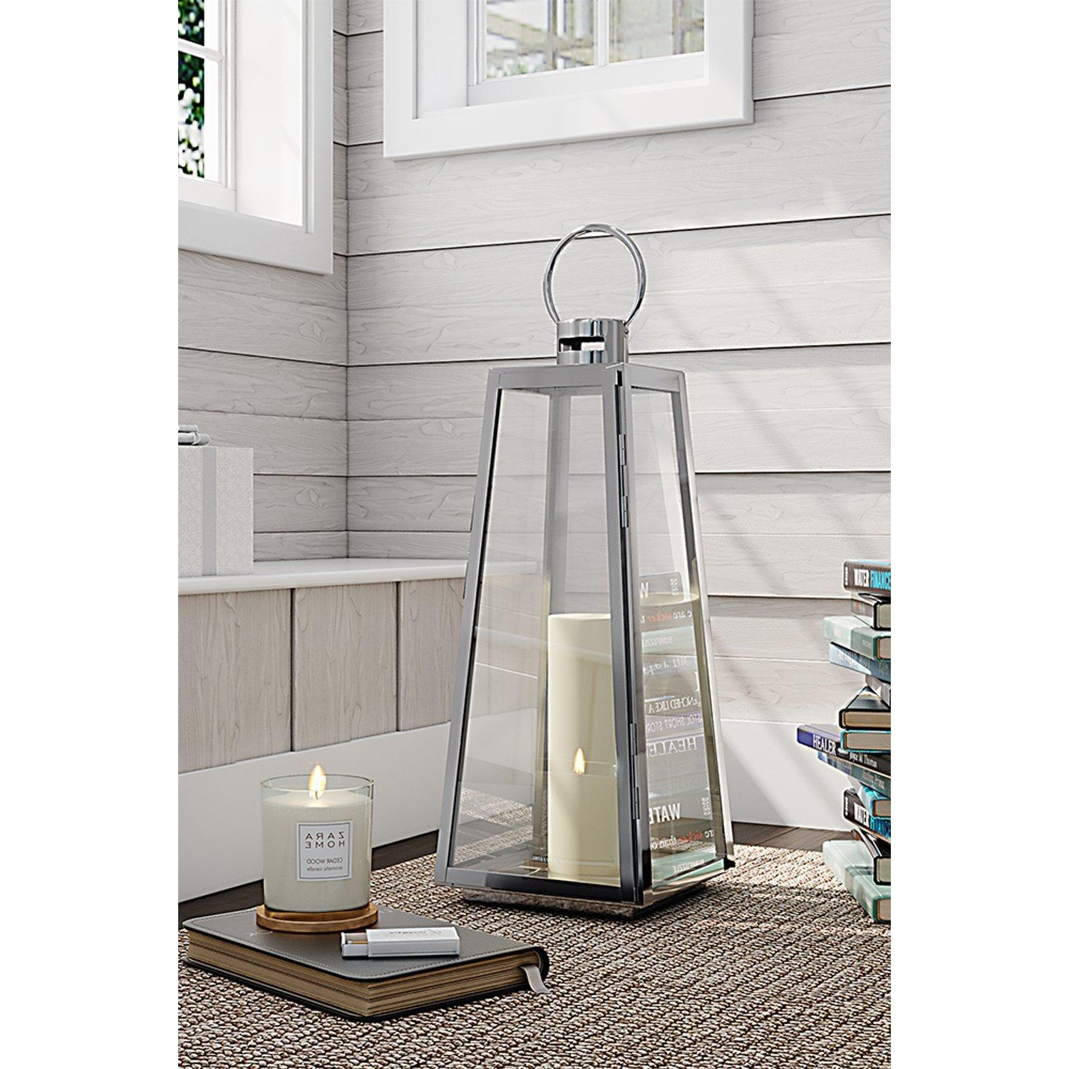 70cm H Stainless Steel Tapered Lantern Candle Holder
