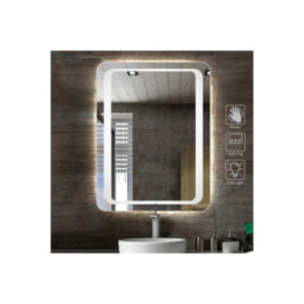80cm W x 60cm H LED Wall Mounted Anti-Fog Illuminated Bathroom Mirror with Sensor Switch - thumbnail 2